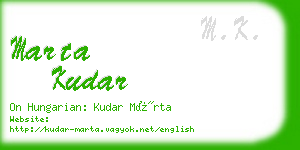 marta kudar business card